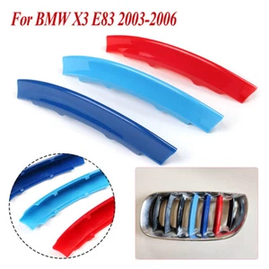 3pcs Front Grille Grill Cover Strips Clip Trim Accessories For 03-06 BMW X3 E83 - Picture 1 of 7