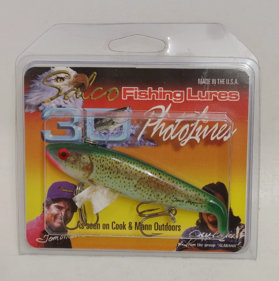 Vintage Tom Mann's Pogo Minnow 3D Photo Crankbait Fishing Lure - Image 1 of 1