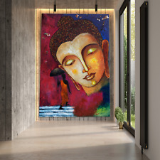 Budha-pintura en lienzo de arte abstracto, arte de pared, decoración del...