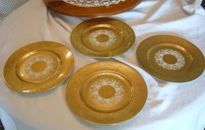 Antique HEINRICH & COMPANY SELF BAVARIA HEAVY GILT PLATES Set of 4 Dinner 10.75" - Picture 1 of 5