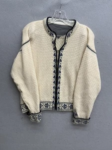 Dale of Norway Cardigan Womens Size Extra Large XL Blue Pattern Logo Sweater - Picture 1 of 11