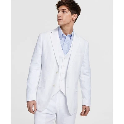 Tommy Hilfiger Men's Modern-Fit Flex Stretch Linen Suit Jacket White B4HP $360 - Image 1 of 4