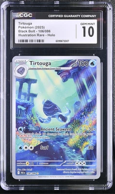 2025 Pokemon SV: BLK EN-Black Bolt #106/086 Tirtouga CGC 10 - Image 1 of 2