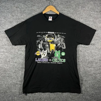洛杉矶湖人队波士顿凯尔特人队 NBA 总决赛 2008 T 恤大号科比加内特复古罕见 — 第 1/4 张图片