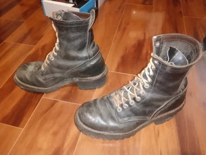 Botas de Lucha contra Incendios Vintage Red Wing Para Hombre Cuero Negro Leñador Lineman EE. UU. 6.5 - Imagen 1 de 17