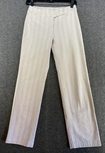 Talbots Chino Women’s Size 2 PETITE Pink White Stripe Straight Leg Pant - Picture 1 of 16