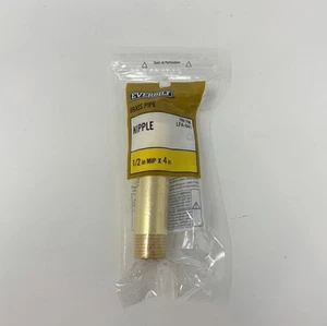 Everbilt 1/2 in. x 4 in. MIP Brass Nipple Fitting - NEW FACTORY SEALED - - Picture 1 of 4