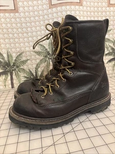 GEORGIA BOOT 8” EH Low Heel WATERPROOF Leather Logger Boots G101 Mens Size 8.5 M - Picture 1 of 24