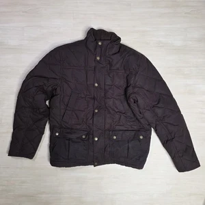 L.L.Bean Upcountry Waxed Cotton Down Jacket British Millerain Maroon Size Medium - Picture 1 of 14