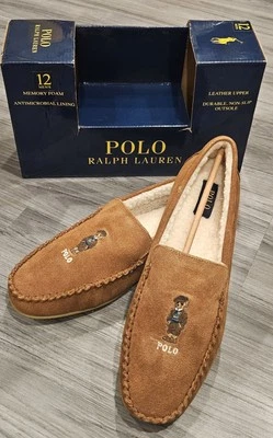 Zapatillas mocasín POLO Ralph Lauren para hombre Collins Bear gamuza espuma viscoelástica marrón Foto 1 de 4