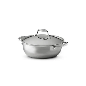 4 Quart Stainless Steel Cooking Pot Tri Ply Clad Induction Oven Safe Cookware - Picture 1 of 5