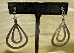 925 Silver (Sterling) Earrings Dangles Vintage Screwback - Picture 1 of 11