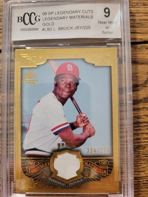 Lou Brock 2006 Upper Deck Legendary Cuts. Gold 224/225. Beckett 9. - Image 1 of 2