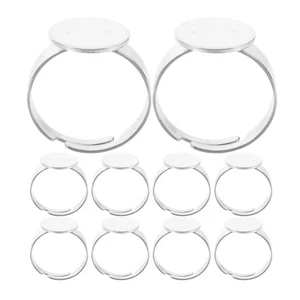 20 Pezzi Basi per Anello in Acciaio Inox Regolabili 12 mm per Anelli Fai da Te - Foto 1 di 12