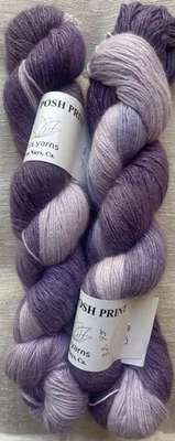 Lote de 2, hilos de loto, impresión Posh, angora/lana/rayón/nylon teñidos a mano, Col#8 Foto 1 de 2