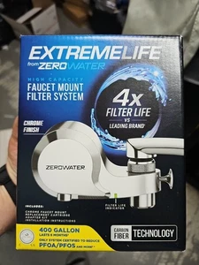ZeroWater Extreme Life High Capacity Faucet Mount Water Filter Chrome 400 Gallon - Picture 1 of 3