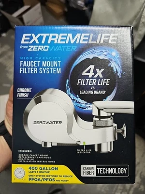 ZeroWater Extreme Life High Capacity Faucet Mount Water Filter Chrome 400 Gallon - Image 1 of 3
