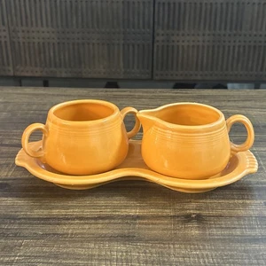 Fiesta Sugar Creamer Tray Tangerine Orange Retired Color - Picture 1 of 3