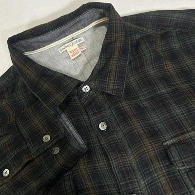 Camisa masculina carbono 2 cobalto XL preta xadrez flanela forrada manga longa botão para cima - Imagem 1 de 4