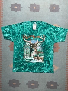 NEW vintage graphic t shirt whitetail deer tie dye animal hunting DEADSTOCK XL - Picture 1 of 8