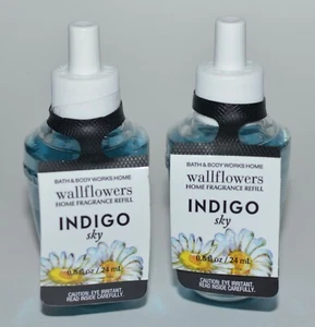 2 BATH BODY WORKS INDIGO SKY WALLFLOWER FRAGRANCE REFILL BULB PLUG IN FRESHENER - Picture 1 of 4