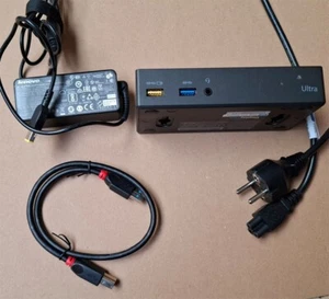 Station d'accueil Lenovo Ultra Pro Dock USB3.0 40A8 câble de connexion + bloc d'alimentation 45 W - Photo 1/9