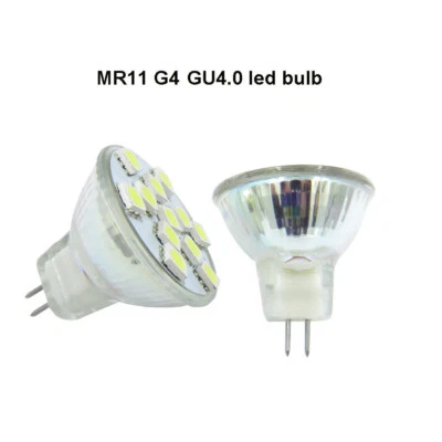 MR11 G4 GU4.0 Led Bulb Lamp AC12V DC12~24V 12-5050 SMD LED Light Warm/White - Image 1 of 3