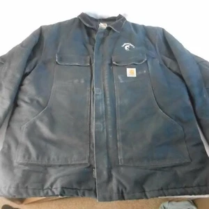 Mens Black Carhartt Lined Chore Coat Size XXXL Tall - Picture 1 of 12