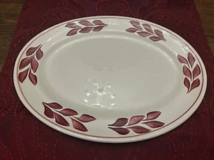 Vtg Serving Platter/Tray Burgundy / White With Leaf Like Design - Picture 1 of 2