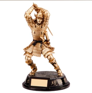 Samurai Warrior Figure Trophy Gold & Black Award - Picture 1 of 1