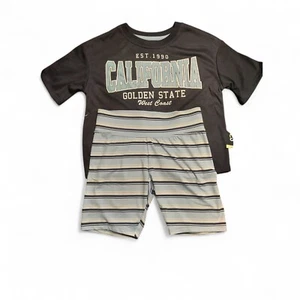 Art Class 2 Piece Pj Set SIZE 8 kids  Black/multicolor Stripped Shorts - Picture 1 of 1