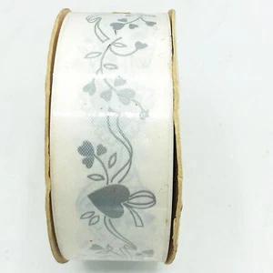 Cinta impermeable de boda blanca y plateada de 1,5" x 50 yardas - Imagen 1 de 4