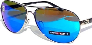 NEW* Oakley FEEDBACK Aviator Chrome POLARIZED PRIZM Sapphire Sunglass 4079-33 - Picture 1 of 11