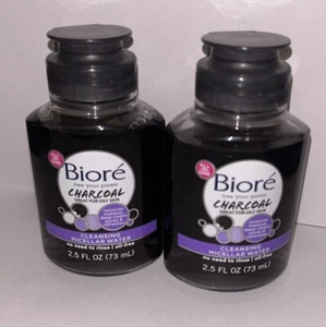NEW X2 Count Biore 2.5 Oz Charcoal Great For Oily Skin Cleansing Micellar Water - Picture 1 of 2