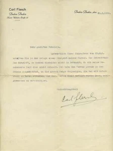 Carl FLESCH (Violinist): Typed Letter Signed - Picture 1 of 1