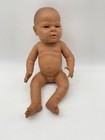 Poupée bébé vintage Berjusa fille nouveau-né anatomie réaliste yeux bruns cheveux 17 pouces