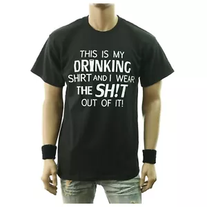 Camiseta Gráfica Divertida Bebida ESTA ES MI CAMISA DE BEBIDA Impresa Hip Hop Camiseta Negra - Imagen 1 de 3