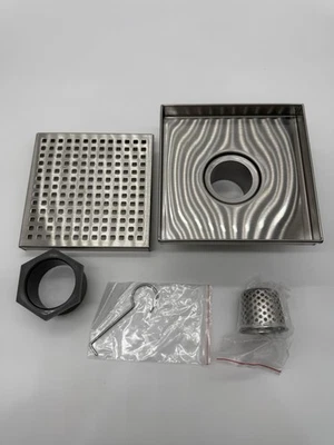 Oatey DSS2060R2 Designline 6 x 6 pulgadas Cubierta de drenaje de ducha cuadrada de acero inoxidable Foto 1 de 3