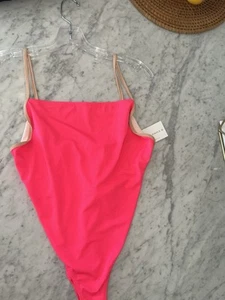 Solid & Striped One Piece Swimsuit Large The Chelsea Pink Nude WS-1070-1099 - Picture 1 of 9