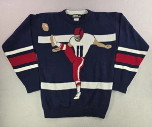 Vintage Impact Knit Jumper Mens Medium American Football Sweater Sportscore Kick - Picture 1 of 10