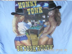 NEU T-Shirt: Honky Tonk Ba Donkadonk (hellblau) vorne / hinten M, L, XL - Bild 1 von 2
