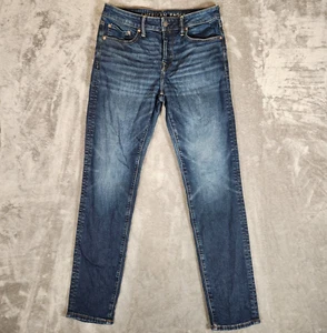 American Eagle Jeans Uomo 33X33 (Tag 30X34) Blu Vestibilità Atletica Airflex+ - Foto 1 di 18