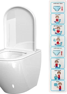 Potty Training Visual Cards - Kids Toilet Routine Chart Sticker - Teach Kids to - Picture 1 of 12