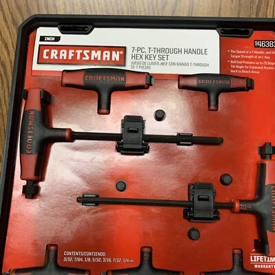 CRAFTSMAN  7-PC T-THROUGH HANDLE HEX KEY SET 946383 - Image 1 of 4