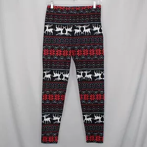 Leggings de vacaciones para mujer grandes renos copos de nieve rayas - Imagen 1 de 6