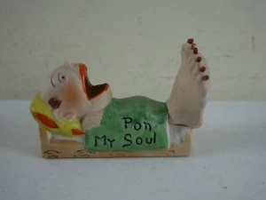 Vintage Hand Painted Japan Ceramic 'Pon My Soul' Match Holder & Striker MC - Picture 1 of 5