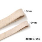 Cordon de ruban adhésif plat en coton, 10 & 15 mm, vêtement sweat à capuche et artisanat