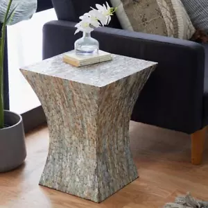 Litton Lane End Accent Table 19" H X 15" W Hourglass Shaped Square Multi Colored - Picture 1 of 12