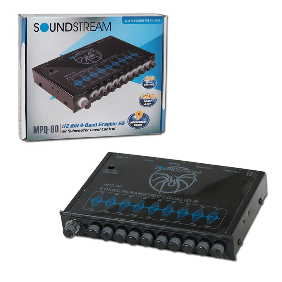 Soundstream MPQ-90 9-Band Car Graphic Equalizer w/ Subwoofer Level Control - Image 1 of 4