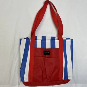 Borse Beachtown Maglia Resistente Spiaggia, Barca, Piscina Tote Bag a Righe 20"" x 14"" NUOVE - Foto 1 di 2
